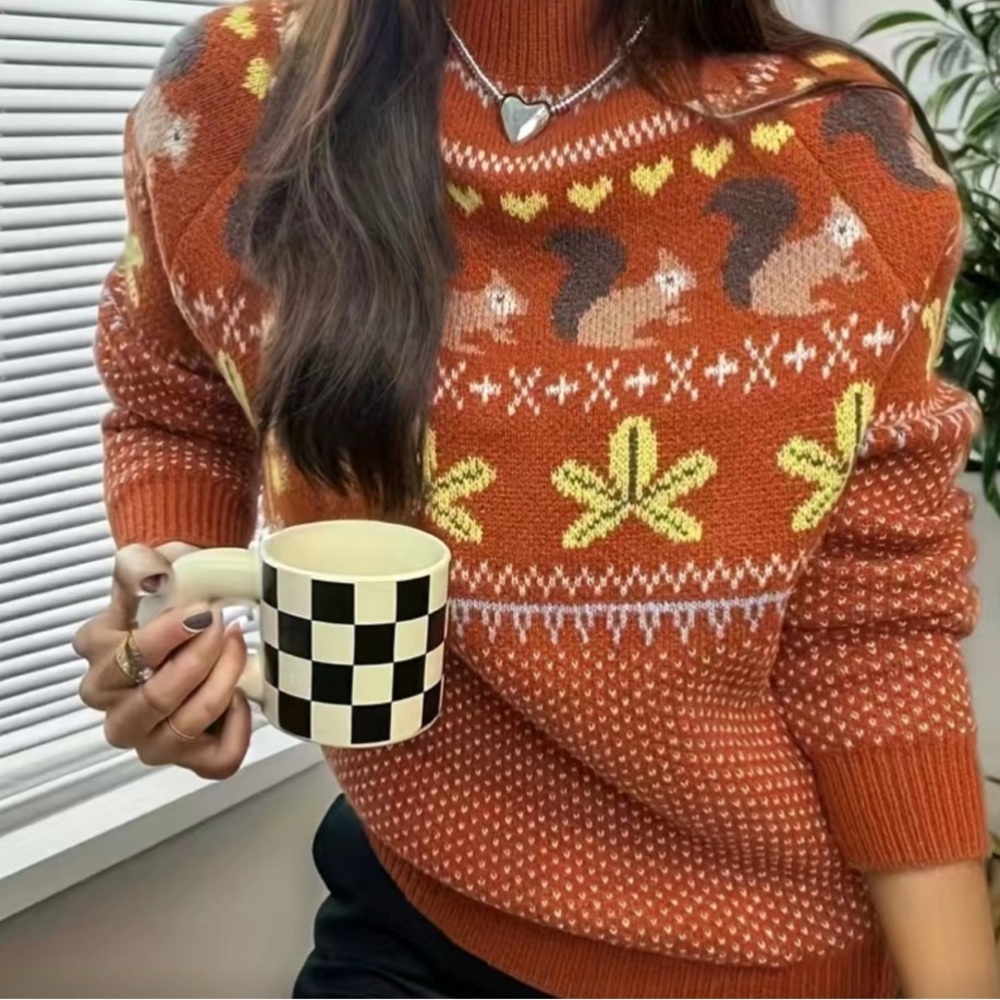 Autumnal Squirrel Sweater inspired by Kiel James Patrick